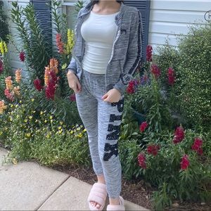 VS pink gray tracksuit